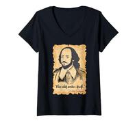Femme Shakespeare Writer Humour Littérary Bard Citation Writes Itself T-Shirt avec Col en V