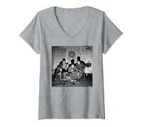 Femme Sham 69 Borstal Breakout Band Photo par Martyn Goddard T-Shirt avec Col en V