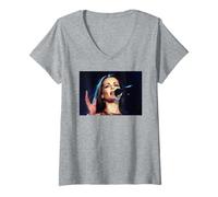 Femme Sharon Corr Chante The Corrs Live in Blue Era 2001 T-Shirt avec Col en V