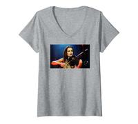 Femme Sharon Corr Violon The Corrs Live in Blue Era 2001 T-Shirt avec Col en V