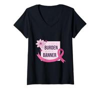 Femme She Carries Burden We Carry The Banner Ruban de Support Rose T-Shirt avec Col en V