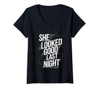 Femme She Looked Good Last Night Blague de gueule de bois ivre -- T-Shirt avec Col en V