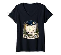 Femme Sheet Light Crew Papillons de Nuit Jardin Observation T-Shirt avec Col en V