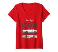 Femme Shelby GT 350 American Icon Details Vintage Sports Car T-Shirt avec Col en V