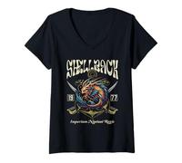 Femme Shellback 1977 Equator Crossing Design pour l'année 1977 T-Shirt avec Col en V