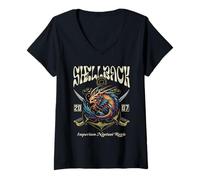 Femme Shellback 2007 Equator Crossing Design pour l'année 2007 T-Shirt avec Col en V