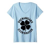 Femme Shenanigans Coordinator | St Patricks Day T-Shirt avec Col en V