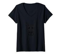 Femme Shepherd Awkward Objectif à Selfie pour Chien T-Shirt avec Col en V