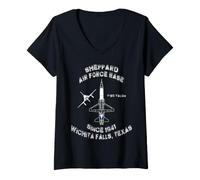 Femme Sheppard Air Force Base T-Shirt avec Col en V