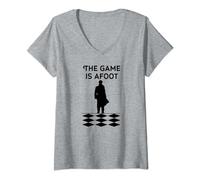 Femme Sherlock Holmes Quotes 221B Baker St British Detective T-Shirt avec Col en V