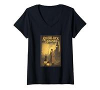 Femme Sherlock Holmes T-Shirt avec Col en V