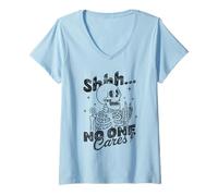 Femme Shh, squelette impertinent Sarcastique Halloween Goth Graphic T-Shirt avec Col en V