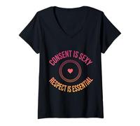Femme Shibari Corde Fétiche Art Kinky BDSM Bondage T-Shirt avec Col en V