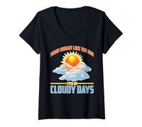 Femme Shine Bright Like The Sun Even on Cloudy Days T-Shirt avec Col en V