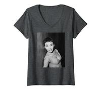 Femme Shirley Bassey 1956 Burn My Candle at Both End T-Shirt avec Col en V