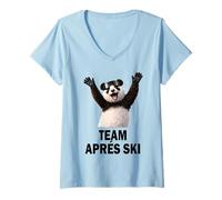Femme Shirt Équipe Après-Ski Panda - Ski Groupe Hiver T-Shirt avec Col en V