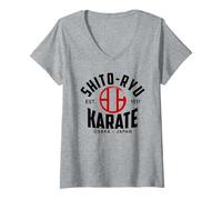 Femme Shito-RYU Karate Do Arts Martiaux Japonais Osaka T-Shirt avec Col en V