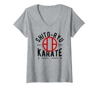Femme Shito RYU Karate Do Martial Arts Japan Tokyo T-Shirt avec Col en V