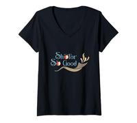 Femme Shofar So Good Funny Rosh Hashana Juif New Year Holiday T-Shirt avec Col en V