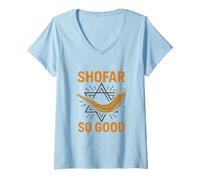 Femme Shofar So Good Jeu De Mots Juif Roch Hachana Étoile De David T-Shirt avec Col en V