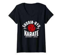 Femme Shorin-RYU Karate Do Arts Martiaux Japonais Okinawa T-Shirt avec Col en V