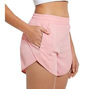 Femme Short de Sport Pantalon Court Respirant Short Taille Haute Plage Bas de Survêtement avec Bandes pour Yoga Sport Jogging Fitness Running