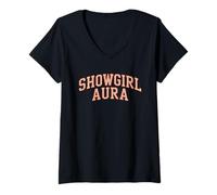 Femme Showgirl Aura Retro Vintage Théâtre Lumières Amoureux T-Shirt avec Col en V