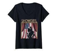 Femme Showgirl Tshirt Filles Danse Théâtre Artiste De Scène T-Shirt avec Col en V
