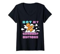 Femme Shrek Emoji Not My Gumdrop Buttons T-Shirt avec Col en V