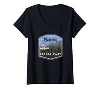 Femme Shrek Far Far Away Castle Landscape T-Shirt avec Col en V