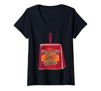 Femme Shrek Gingy Gingerbread Panettone Holiday T-Shirt avec Col en V
