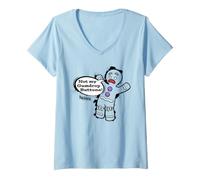 Femme Shrek Gingy Not My Gumdrop Buttons Comic Style T-Shirt avec Col en V