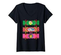 Femme Shrek Holiday Crackers Characters T-Shirt avec Col en V