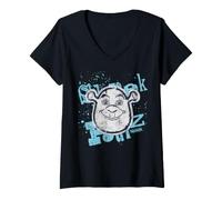 Femme Shrek Rebel Street Art T-Shirt avec Col en V