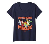 Femme Shrek Who You Calling Princess Fairytale Squad T-Shirt avec Col en V