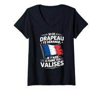 Femme Si Ce Drapeau Te Dérange, Je T'Aide T-Shirt avec Col en V