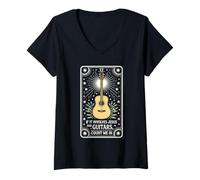Femme Si Cela implique Jésus et Les Guitares, comptez sur Moi dans Christian Musik T-Shirt avec Col en V