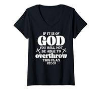 Femme Si C'est de Dieu, ce Plan ne pourra être renversé T-Shirt avec Col en V