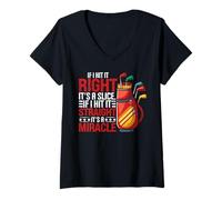 Femme Si Je Le Frappe correctement, C'est Une Tranche Si Je Le Frappe Droit, C'est Un M T-Shirt avec Col en V