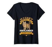 Femme Si Je ne Peux Pas Apporter Mon Highlander, Je ne Vais Pas Devenir Un Chat Exotique T-Shirt avec Col en V