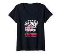 Femme Si Je suis bourré, C'est la faute de Mon ami Campeur T-Shirt avec Col en V