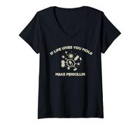 Femme Si La Vie Vous Donne De La Moisissure, Faites De La T-Shirt avec Col en V