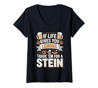 Femme Si la Vie Vous Donne des Citrons, échangez-Les en Une drôle d'Oktoberfest T-Shirt avec Col en V