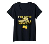 Femme Si la Vie Vous Donne des Citrons, Sarcasme Amusant T-Shirt avec Col en V