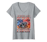 Femme Si Le Diesel ne brûle Pas, Je ne gagnerai Pas Trucker T-Shirt avec Col en V