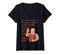 Femme Si ni monde existait un peu de bien T-Shirt avec Col en V