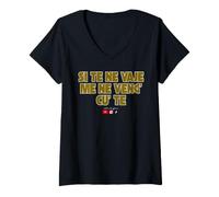 Femme Si Te vai Je Te suis - Chanson étoiles T-Shirt avec Col en V