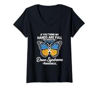 Femme Si tu penses Que Mes Mains sont Pleines, tu Devrais Voir Mon cœur T-Shirt avec Col en V