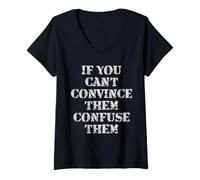 Femme SI Vous NE Pouvez Pas Les CONFUSER T-Shirt avec Col en V