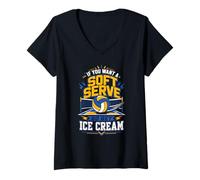 Femme Si Vous Voulez Un Service Doux, optez pour de la crème glacée T-Shirt avec Col en V